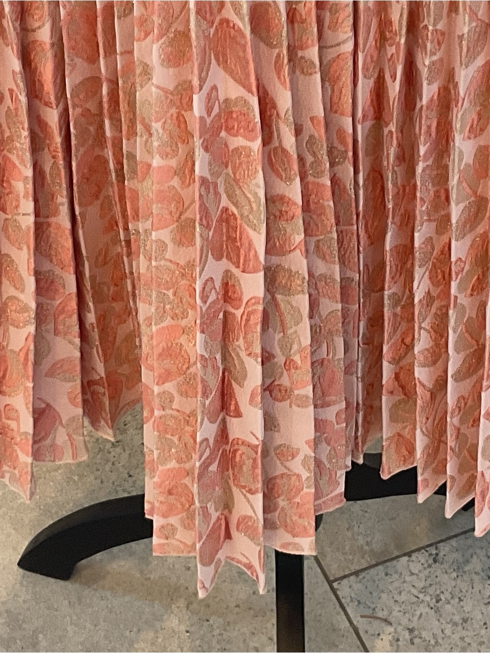 kate spade Pink Metallic Floral Pleated Midi Skirt - Picture 5 of 10